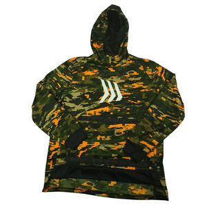 Gillz Hoodie Sweatshirt M Mens Cargo Gorpcore Fleece Pullover Digital Camo AOP
